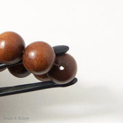 Magkuno Wood Medium Brown Round 14-15mm (16 Inch Strand) 