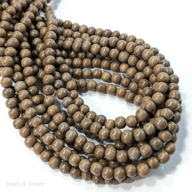 Brown Graywood Bead Round 6-7mm (16-Inch Strand)