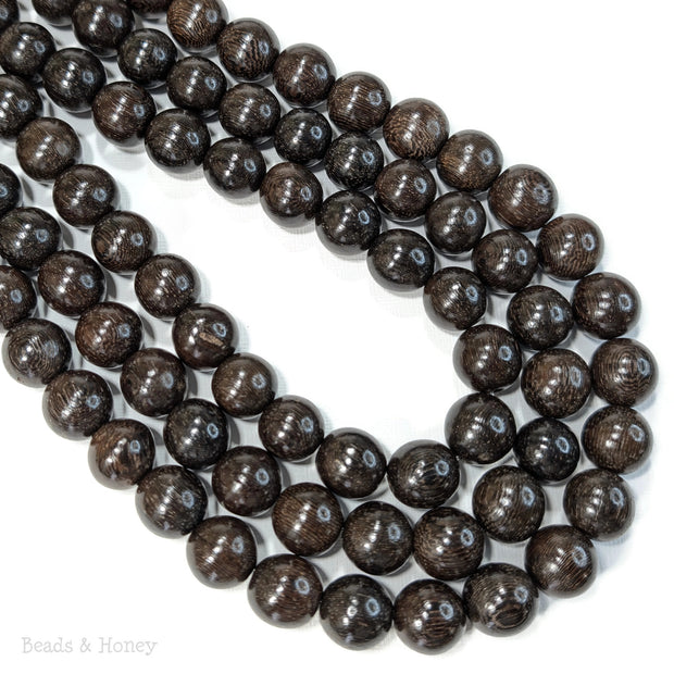 Robles Wood Bead Enhanced Very Dark Round 14-15mm (16-Inch Strand)