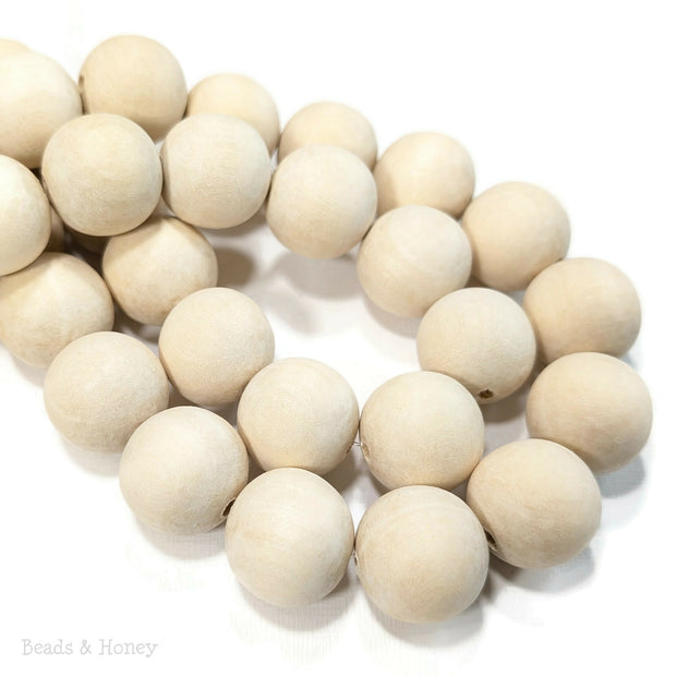 Unfinished Whitewood Round 22mm (16-Inch Strand)