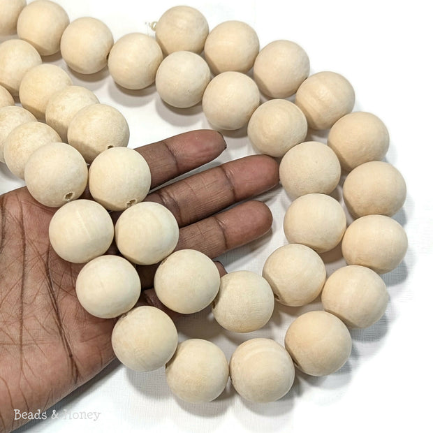 Unfinished Whitewood Round 22mm (16-Inch Strand)