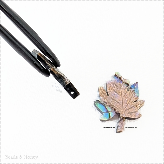 Abalone Shell Focal Beads Grape Leaf 22x28mm (2pcs)