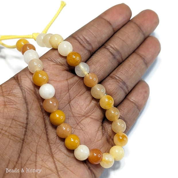 Dakota Stones Yellow Jade Large Hole Bead Round 8mm (8-Inch Strand)