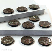 Black Tahiti Shell Coin Focal Bead Dotted Design 25mm (2pcs)
