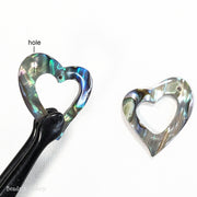 Abalone Shell Open Heart Charm/Pendant Focal Bead 26x24mm (Set of 2)