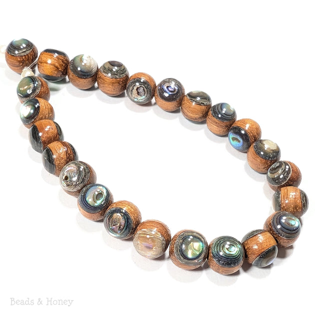 Bayong Wood Beads with Abalone Shell Inlay Round 8mm (8-Inch Strand ...