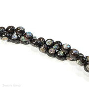 Ebony Wood Bead with Abalone Shell Round 10mm (8-Inch Strand)