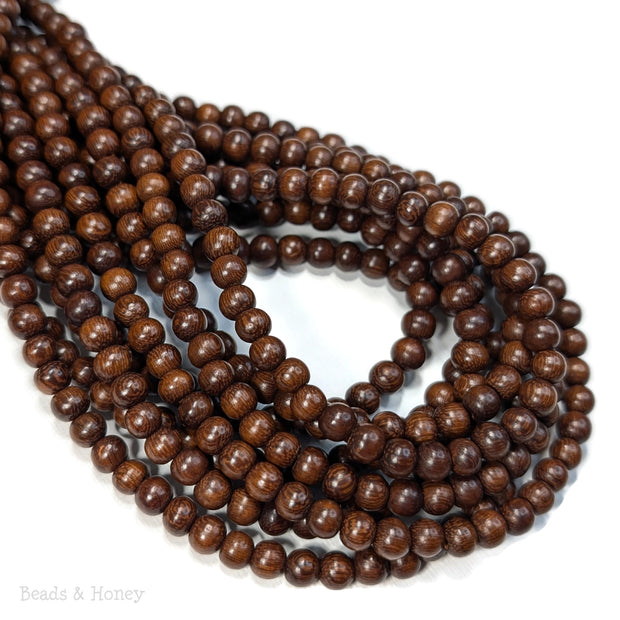 Madre de Cacao Wood Bead Dark Round 6-7mm (16-Inch Strand)