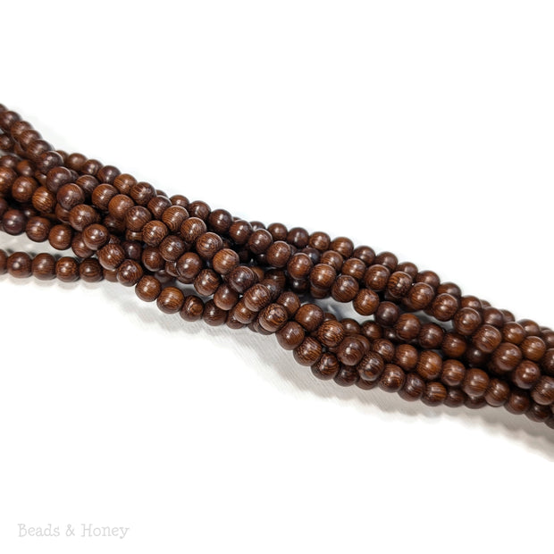 Madre de Cacao Wood Bead Dark Round 6-7mm (16-Inch Strand)