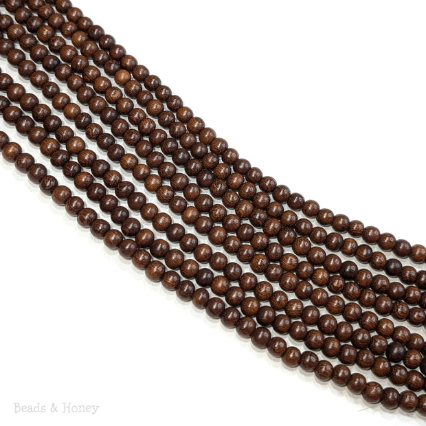 Madre de Cacao Wood Bead Dark Round 6-7mm (16-Inch Strand)