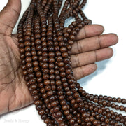 Madre de Cacao Wood Bead Dark Round 6-7mm (16-Inch Strand)