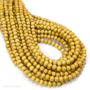 Nangka Wood Bead Bright Yellow Round 6mm (16-Inch Strand)