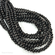 Ebony Wood Bead Black/Dark Brown Round 6-7mm (16-Inch Strand)