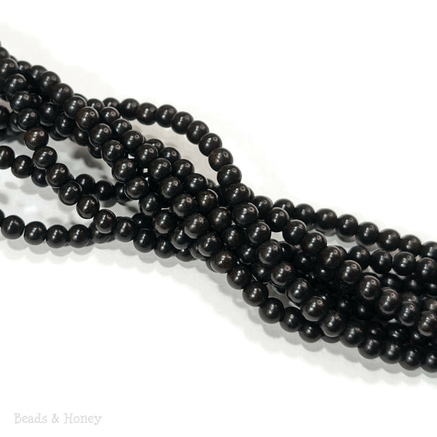 Ebony Wood Bead Black/Dark Brown Round 6-7mm (16-Inch Strand)