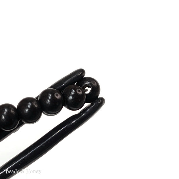 Ebony Wood Bead Black/Dark Brown Round 6-7mm (16-Inch Strand)