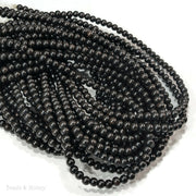 Ebony Wood Bead Black/Dark Brown Round 6-7mm (16-Inch Strand)