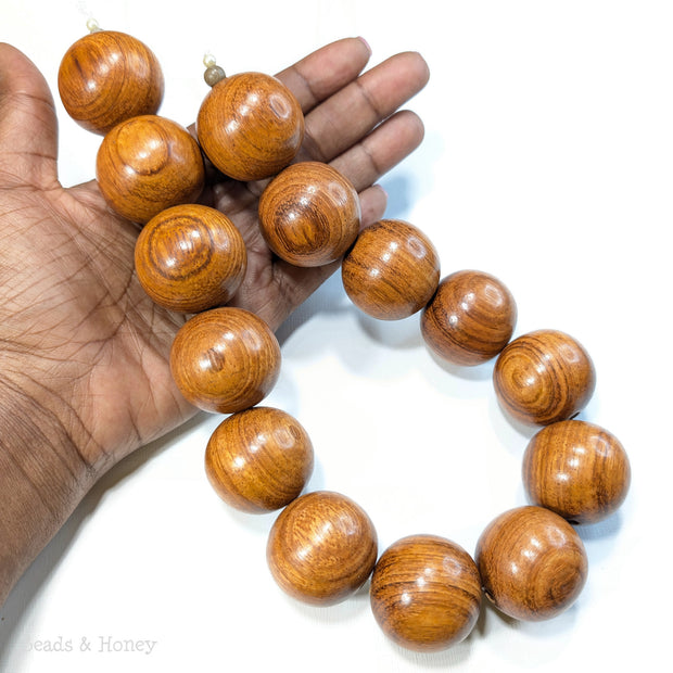 Bayong Wood Bead Round 30mm (8-Inch or 16-Inch Strand)