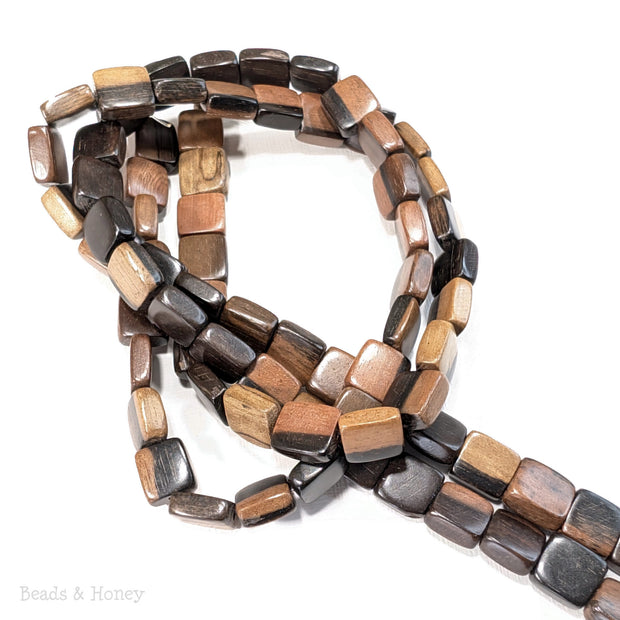 Tiger Ebony Square Bead 10mm (16-Inch Strand)