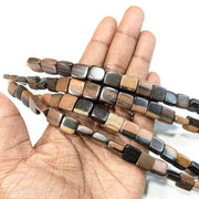 Tiger Ebony Square Bead 10mm (16-Inch Strand)