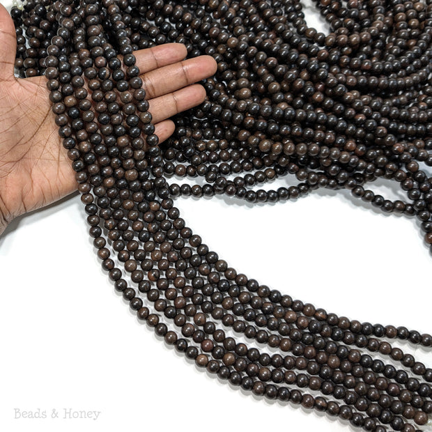 Ebony Wood Bead Dark Round 8mm (16-Inch Strand)