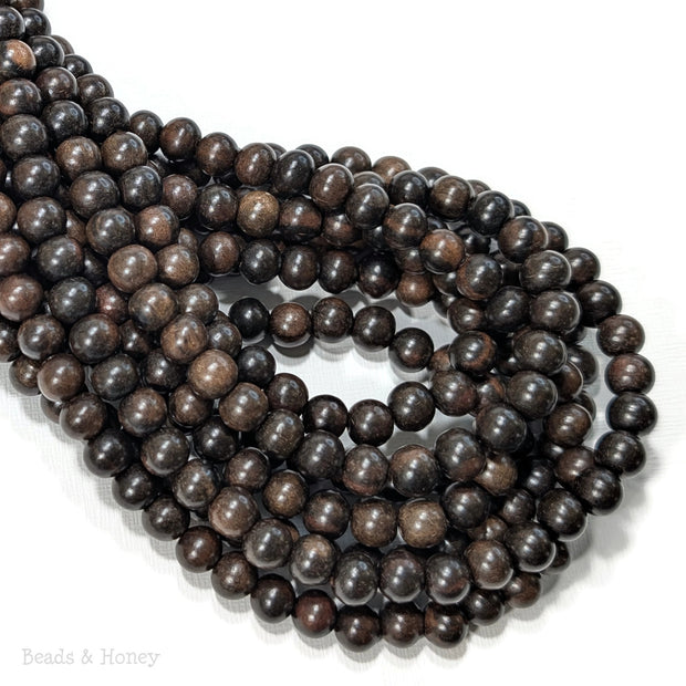 Ebony Wood Bead Dark Round 8mm (16-Inch Strand)