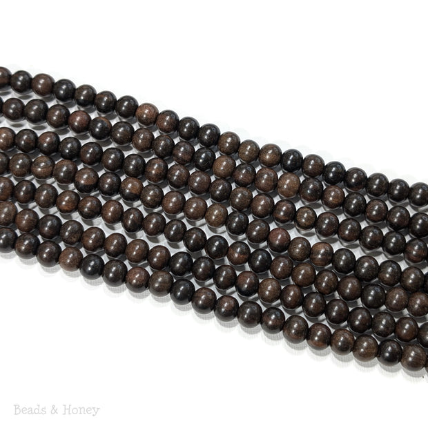 Ebony Wood Bead Dark Round 8mm (16-Inch Strand)