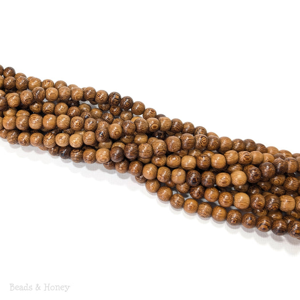 Madre de Cacao Wood Bead Light to Medium Brown Round 7-8mm (16-Inch Strand)