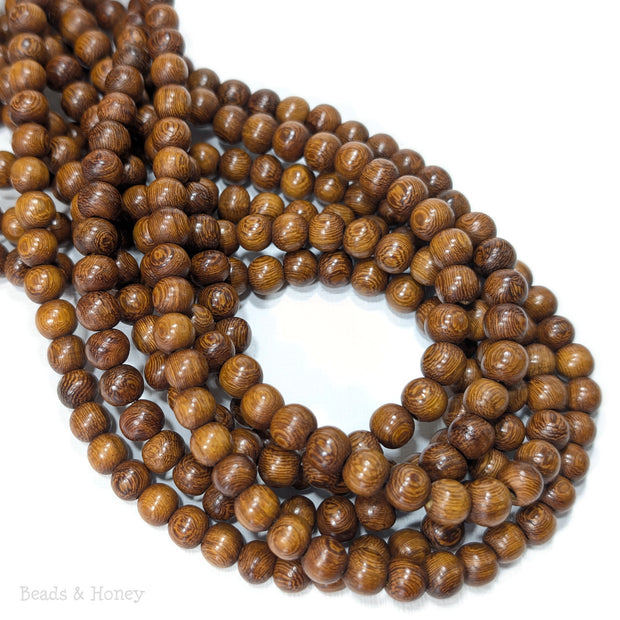 Madre de Cacao Wood Bead Medium Brown Round 8mm (16-Inch Strand)