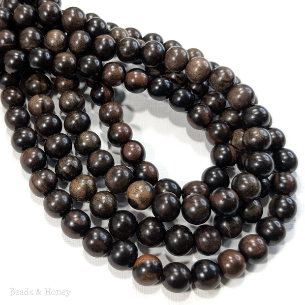 Ebony Wood Bead Round Dark 12mm (16-Inch Strand)