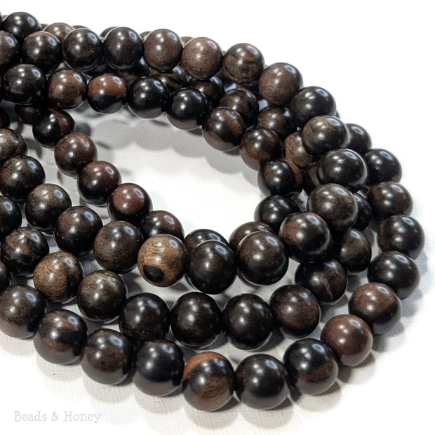 Ebony Wood Bead Round Dark 12mm (16-Inch Strand)