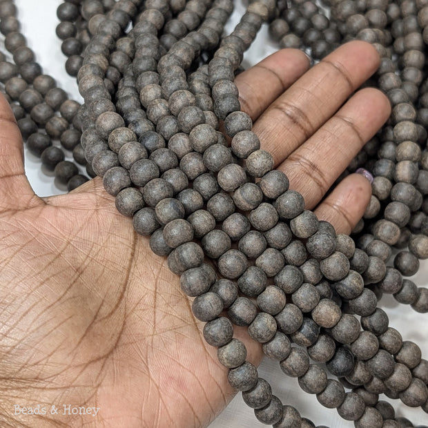 Unfinished Ebony Wood Beads Round 8mm (16-Inch Strand)