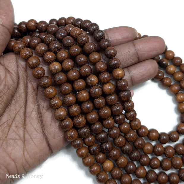 Bayong Wood Bead Dark Round 8mm (16-Inch Strand)