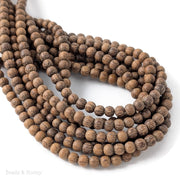 Unfinished Bayong Wood Beads Dark Round 6mm (16-Inch Strand)