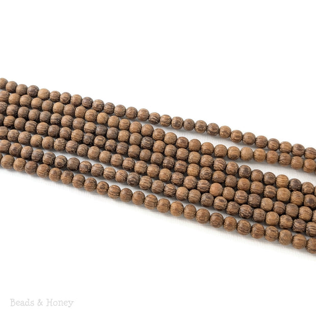 Unfinished Bayong Wood Beads Dark Round 6mm (16-Inch Strand)