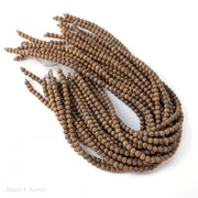 Unfinished Bayong Wood Beads Dark Round 6mm (16-Inch Strand)
