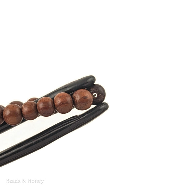 Narra Wood Bead Red Orange to Golden Brown Round 4-5mm (16 Inch Strand)