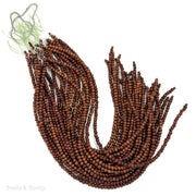 Narra Wood Bead Red Orange to Golden Brown Round 4-5mm (16 Inch Strand)