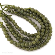 Dakota Stones Canadian Nephrite Jade Large Hole Bead Round 8mm (8-Inch Strand)