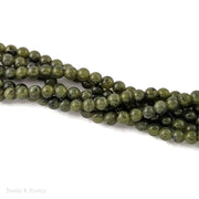 Dakota Stones Canadian Nephrite Jade Large Hole Bead Round 8mm (8-Inch Strand)