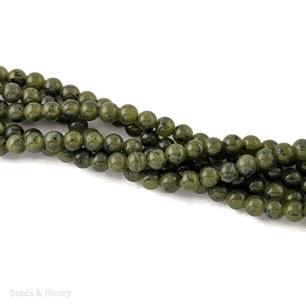 Dakota Stones Canadian Nephrite Jade Large Hole Bead Round 8mm (8-Inch Strand)