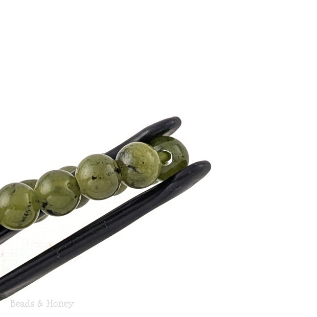 Dakota Stones Canadian Nephrite Jade Large Hole Bead Round 8mm (8-Inch Strand)