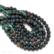 Dakota Stones Bloodstone Large Hole Bead Round 8mm (7.5-Inch Strand)