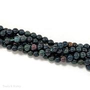 Dakota Stones Bloodstone Large Hole Bead Round 8mm (7.5-Inch Strand)