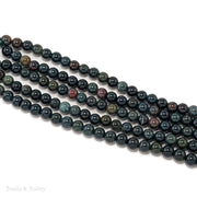 Dakota Stones Bloodstone Large Hole Bead Round 8mm (7.5-Inch Strand)