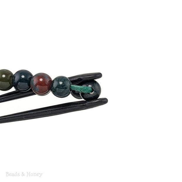 Dakota Stones Bloodstone Large Hole Bead Round 8mm (7.5-Inch Strand)