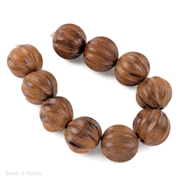 Bayong Wood Carved Ball Bead 20mm (8-Inch Strand)