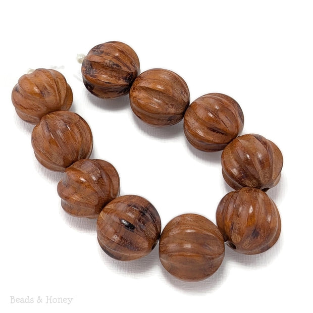 Bayong Wood Carved Ball Bead 20mm (8-Inch Strand)