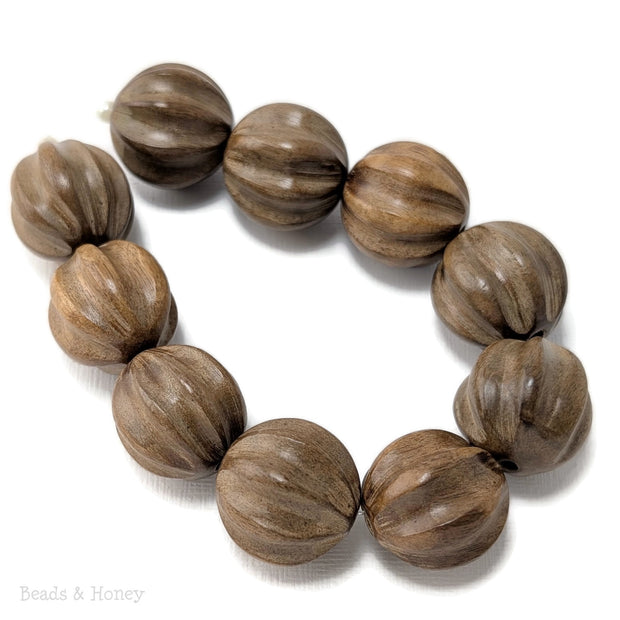 Graywood Carved Ball Bead 20mm (8-Inch Strand)