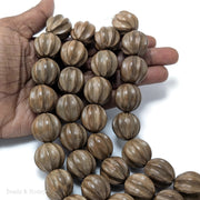 Graywood Carved Ball Bead 20mm (8-Inch Strand)
