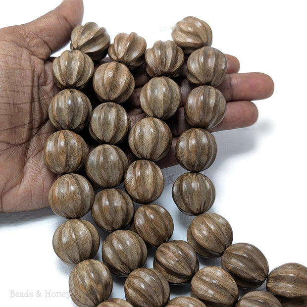Graywood Carved Ball Bead 20mm (8-Inch Strand)